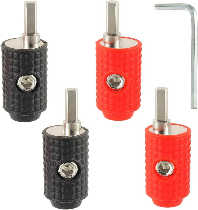 BOJACK Amp Input Reducer 4 Gauge to 8 Gauge Reducer Car Stereo Power/Ground GA adapters with Red/Black Silicon Covers and Hex Tool for Car Audio Systems (Pack of 4) - Image 1